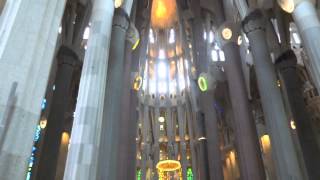 Atoning temple of the holy family , also known simply as sagrada
familia is a large catholic church in catalan city barcelona (spain )
designe...