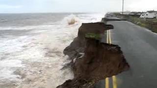 Skipsea erosion of the coastal road