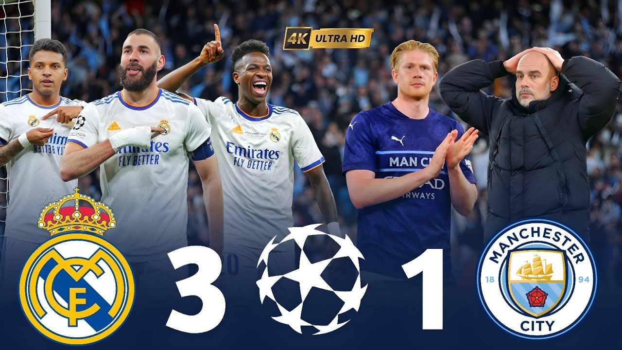 ريمونتادا ريال مدريد المجنونة ضد مانشستر سيتي 😱🔥 | ريال مدريد 3-1 مان سيتي 🤯⚡جن جنون عصام الشوالي 4K