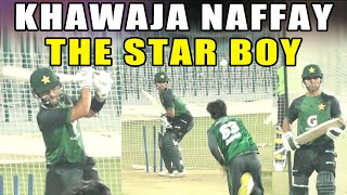 Khawaja Naffay In Action Batting Practice At Gaddafi Stadium Lahore