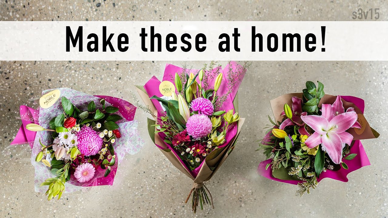 Make and Wrap cut flower Bouquets! Step by Step Tutorial Includes