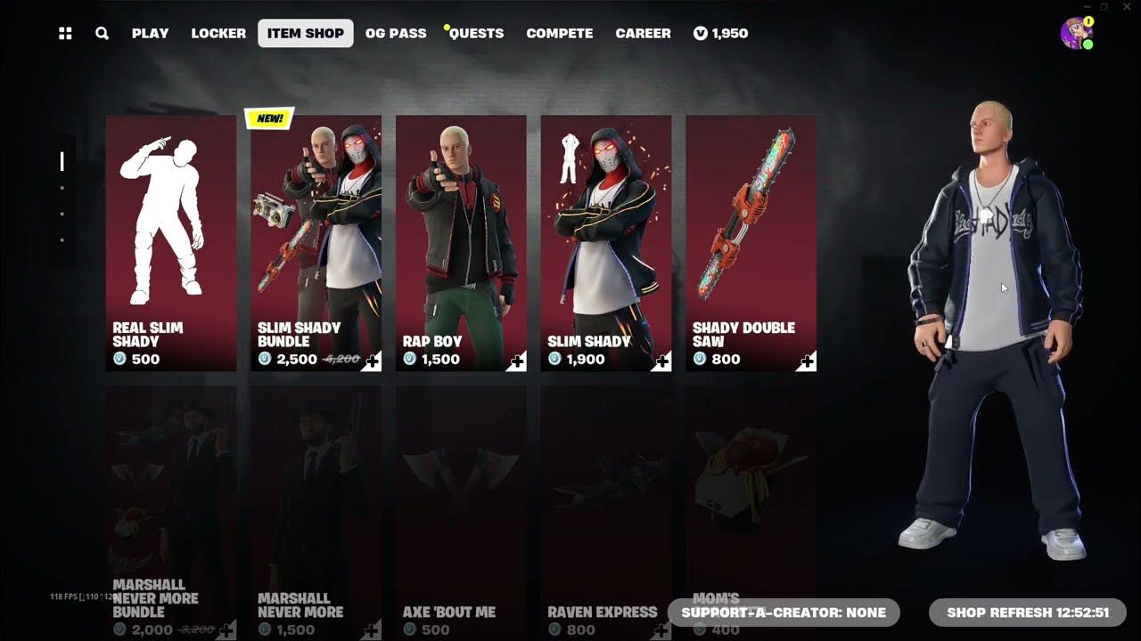 Eminem Fortnite Item Shop Bundle YouTube