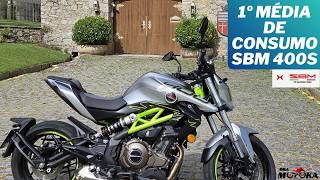 Consumo SBM 400S, saiu a 1º média, essa moto VIBRA muito? Opinião agora.