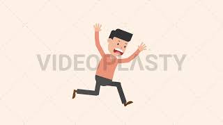 Man Running Scared Animation
