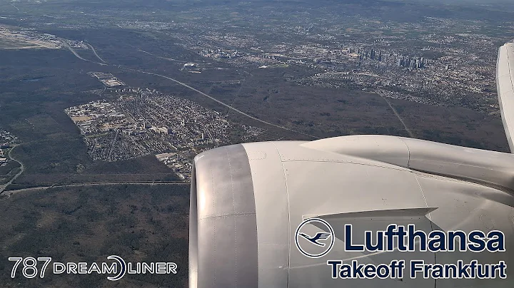 [4K] Lufthansa Boeing 787-9 ✈ Takeoff Frankfurt | ENGINE VIEW