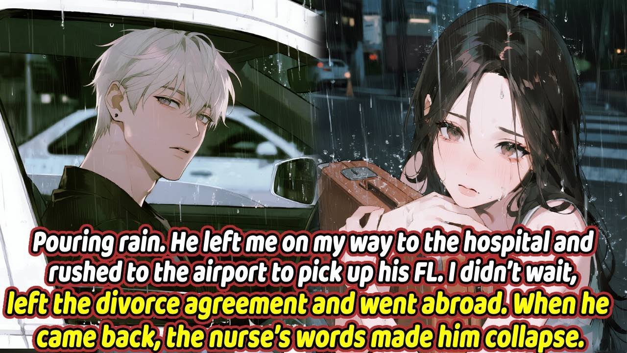 Pouring rain. He left me on my way to the hospital and rushed to the airport to pick up his FL.