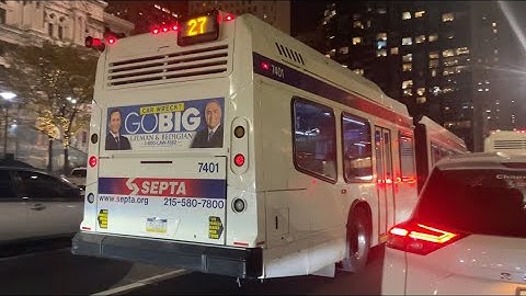 SEPTA 2014 NovaBus LFS Artic HEV #7401 on Route 27 (SHORT RIDE)