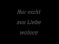 Brings - Nur nicht aus Liebe weinen (mit Lyrics)