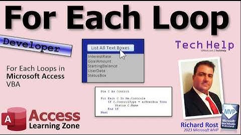 Voor elke volgende lus in Microsoft Access VBA. Loop door besturingselementen op een formulier.