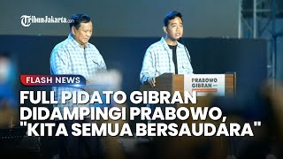 FULL INAUGURAL SPEECH BY GIBRAN: Wins Quick Count Accompanied by Prabowo