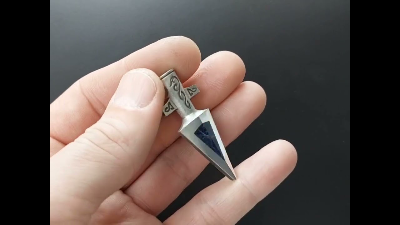 Hand-carved sodalite Gungnir pendant. Large Spear of Odin – Yachur