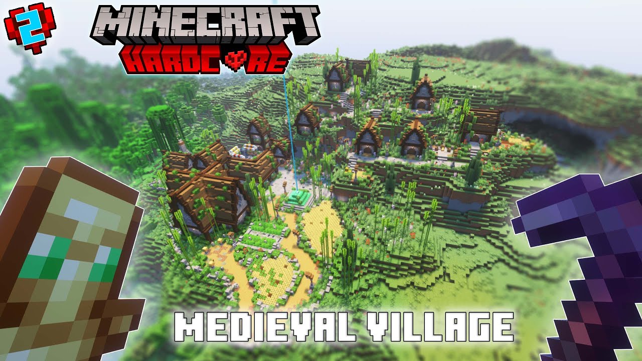 I build a MEDIEVAL VILLAGE in Minecraft Hardcore !! [HINDI] - YouTube