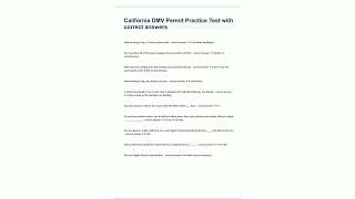 California DMV Permit Practice Test with correct answers47
