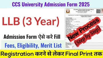 How to Fill CCS University LLB Admission Form 2025 | CCSU LLB (3 Year) Registration Form Fill Up