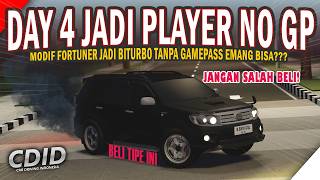 Day 4 Jadi Player No GP: Modif Fortuner Jadi Spek 'BiTurbo' Limited, Gak Butuh Robux! 🤯- CDID Update