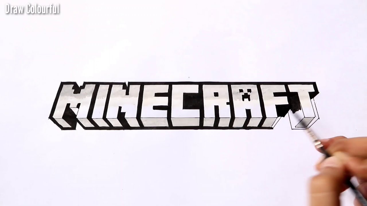 How to Draw the MINECRAFT Logo - YouTube