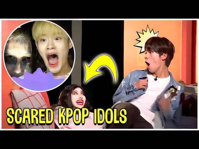 Scared Kpop Idols Ghosts Pranks class=