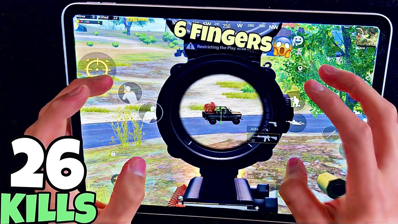 IPAD PRO 2020 PUBG HANDCAM 6 Fingers + Full Gyro Pubg Mobile - YouTube