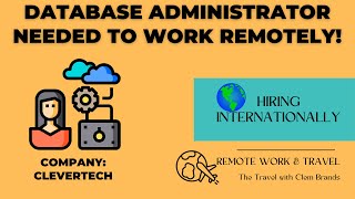 Celebrity DATABASE ADMINISTRATOR NEEDED TO WORK REMOTELY/International, work from home job! Wealth
