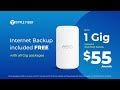 Ripple Fiber 1 Gig Package | $55/month + Free Internet Backup + Free First Month