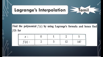 SNM | MA3251 | Unit 4 | Numerical Differentiation in Tamil | Lagrange