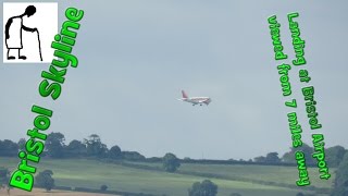 Landing at Bristol Airport viewed from 7 miles away