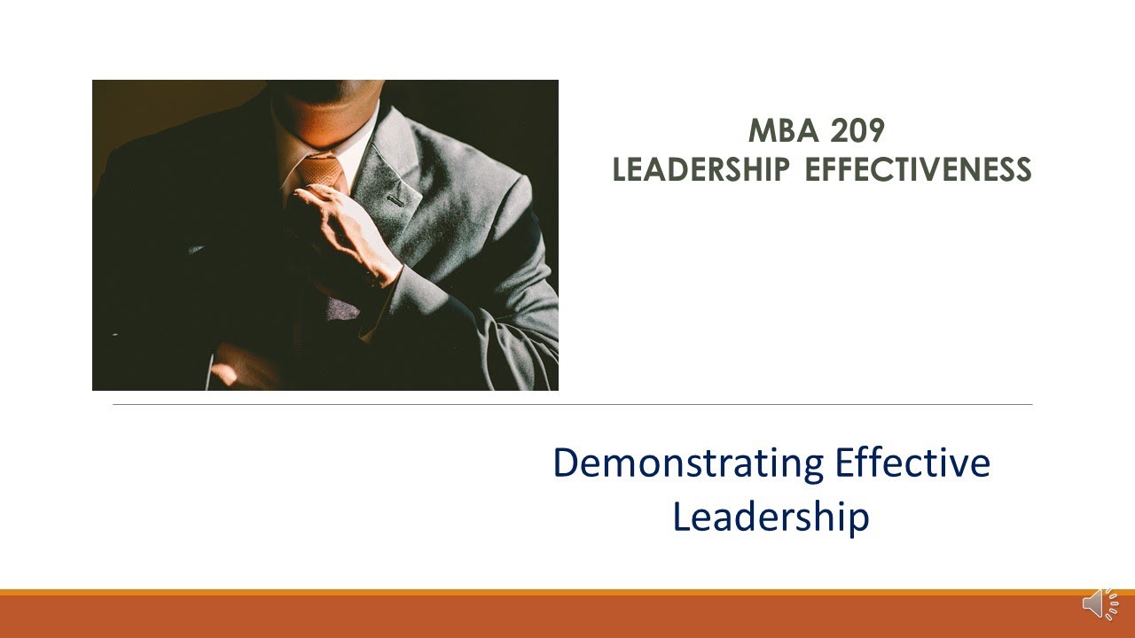 Demonstrating Effective Leadership Youtube