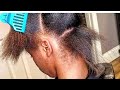 SILK PRESS AND TRIM TRANSFORMATION ON SHORT DAMAGED NATURAL HAIR | SILK PRESS WITH FEATHER BANG