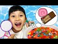 【タイムアタック】スーパーボールすくいでお菓子をゲットしよう！　小学2年生のつむちゃんは1分間で何個のスーパーボールをすくうことができる！？　スーパーボールすくい1分間チャレンジ♡