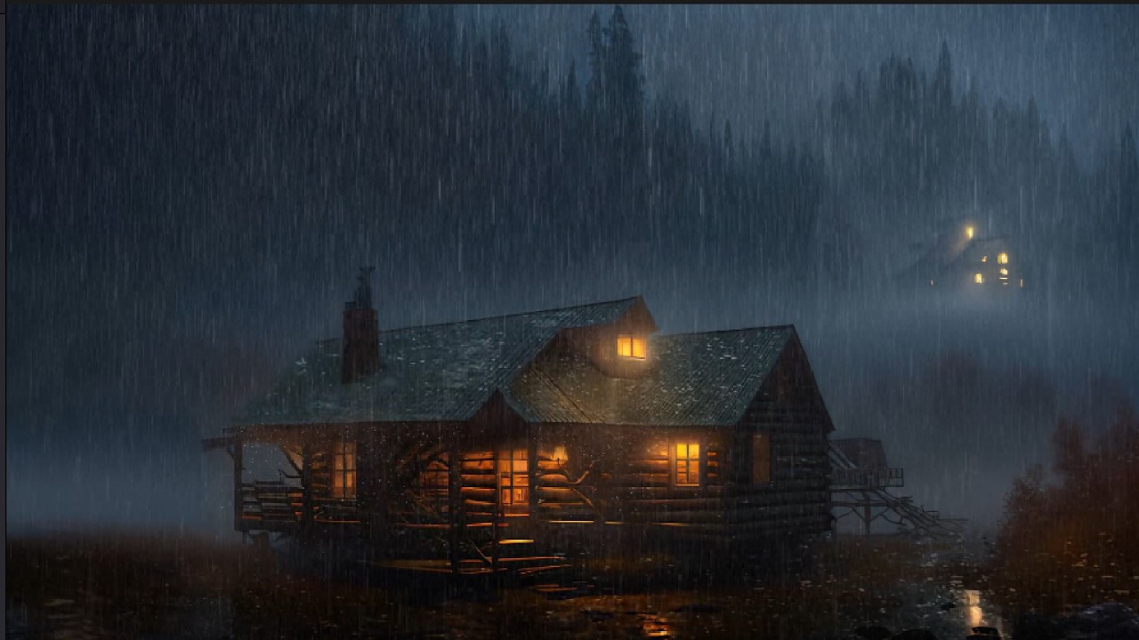 Dark Rain On Cabin 10 Hours 1080p
