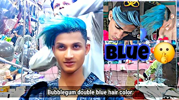 Bubblegum double blue hair color/ Like Danish Zehan Blue Hair color 💙 😍/ #robemujahid #Haircolor