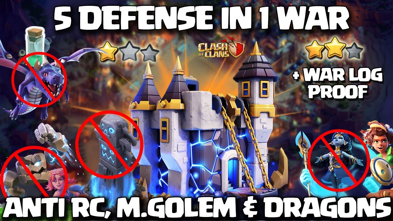 5 оборонительных возможностей в 1 войне! После обновления новая база для войны TH18 + база для CW...