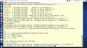 Lecture 28   Introduction to Shell Comments and Variables by NPTEL IIT MADRAS