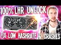 4 ways to FIX 100% LHR unlock stability issues mining Ethereum (Stop crashing &amp; low hashrate)