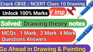 CLASS 10th Painting Drawing Notes  NCERT  Board Exam Preparation | Art and Craft #paintingnotes