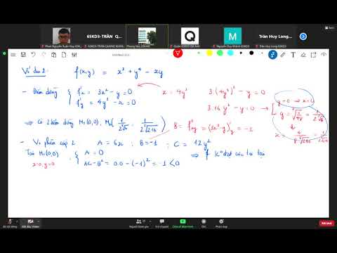 Video Buổi 2: HD giải 1 số Bài tập về tìm cực trị tự do, tìm... - youtube