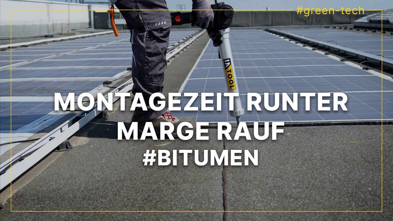 Photovoltaik: Hi-Tech-Verklebung statt Bohrungen auf Bitumen-Untergründen