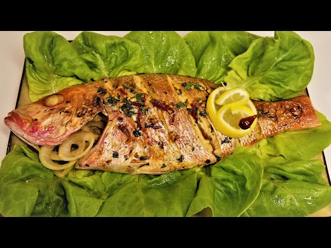 Красный Окунь в духовке. Рецепт Димы Кулинахера. Broiled Red Snapper. English Subtitles/