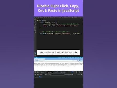 Disable Right Click, Copy, Cut & Paste using JavaScript - YouTube