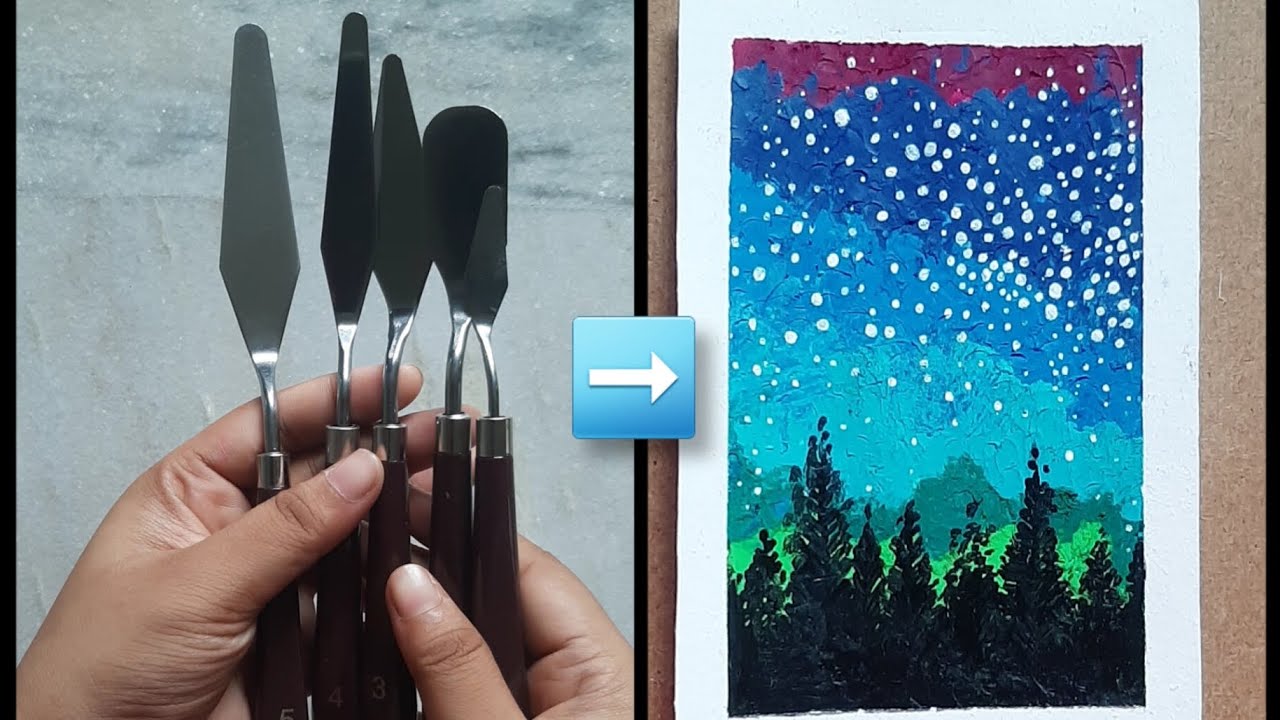 Softening oil pastels for work with Palette KnifeColorful Snowy Night