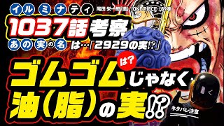 ゴムゴムの実の正体は…ゴムじゃなく「油・脂(オイル)」なのか!? 1巻でわかる?【ワンピース ネタバレ 1037話 考察】太陽の神ニカニカの実! そして〝奴〟が来たぞう考察当たった ONE PIECE