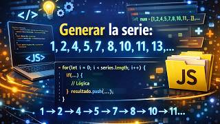 Generate the following series 1,2,4,5,7,8,10,11,13,... in JavaScript