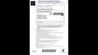 Edexcel - AS-Level Mathematics - Paper 2 [Statistics] - June 2024 - Solutions By Mr Harding