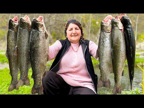 Grandma's 10kg TROUT Catch, Clean & Cooking Technique: Mouthwatering Recipe!