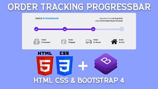 Order Tracking Progressbar with Icons - HTML CSS & Bootstrap 4