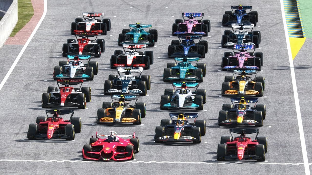 ferrari-f1-2025-concept-vs-all-f1-2022-cars-le-mans-24h-circuit-youtube