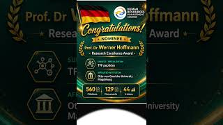Dr. Werner Hoffmann | Research Excellence Award | Otto-von-Guericke-University Magdeburg | Germany