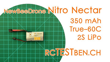 NewBeeDrone Nitro Nectar 350mah 2S True-60C LiPo Battery Testing - RCTESTBEN.CH
