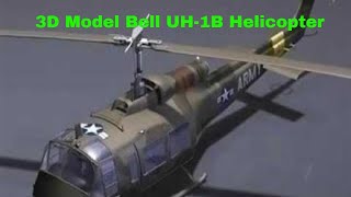 3D Model Bell UH-1B Helicopter Review