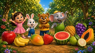10 Fruit Names for Kids 🍎🍌 | Learn Fruits with a Fun Song | kids Nursery Rhymes | 